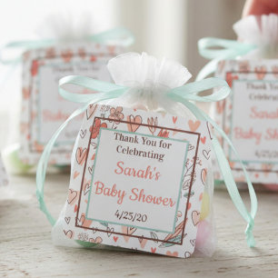 Floral Vielen Dank Baby Dusche Gastgeschenk Quadratischer Aufkleber