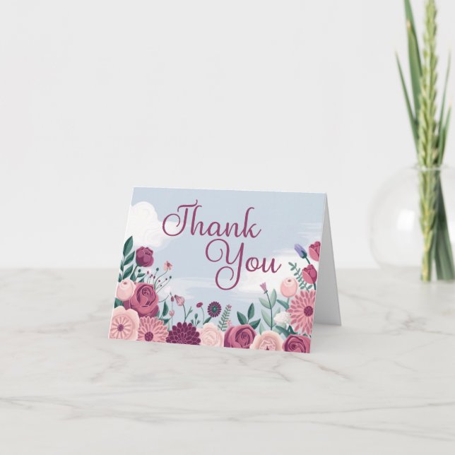 Floral Vielen Dank, dass Sie die Grußkarte eingekl Karte (Vorderseite)