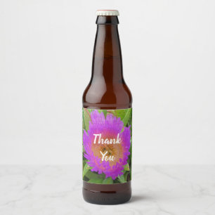 Floral vielen Dank Ihnen Helle Lila Wertschätzung  Bierflaschenetikett