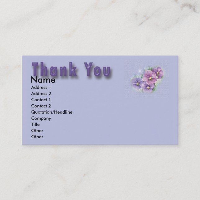 Floral Vielen Dank Karte (Vorderseite)