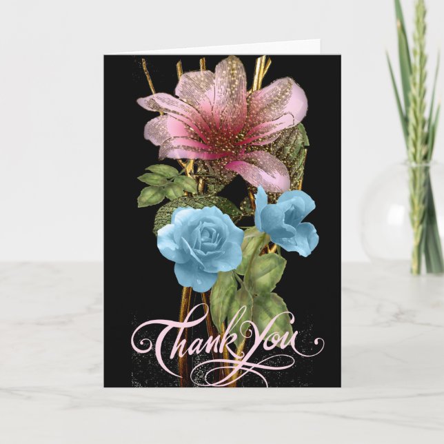 Floral Vielen Dank Karte (Vorderseite)