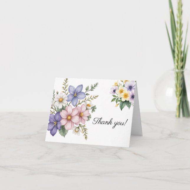 Floral Vielen Dank Karte Nr. 1 (Vorderseite)