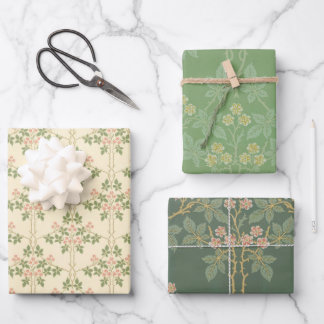 Floral Vintag BlackBerry Blossom Morris Muster Geschenkpapier Set