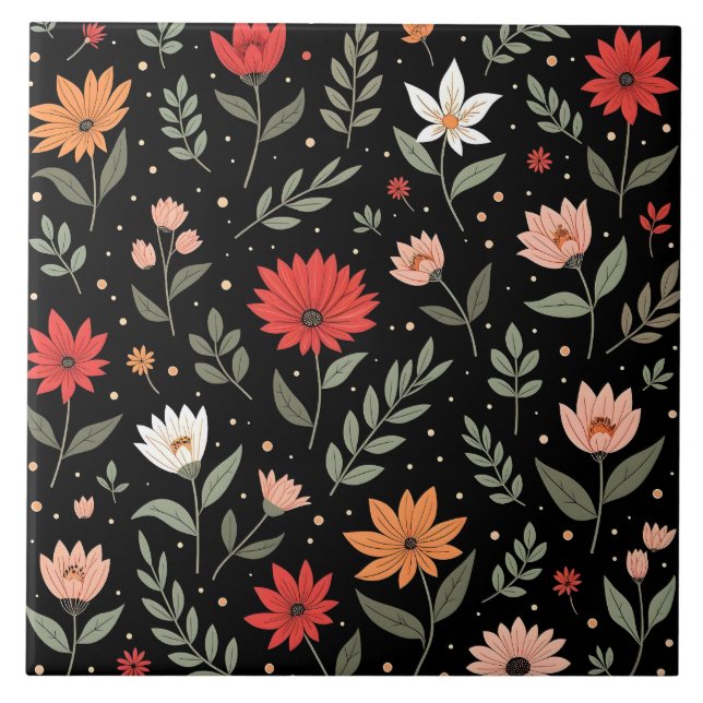 Floral Vintag Schöne moderne Sammlung Fliese (Vorderseite)