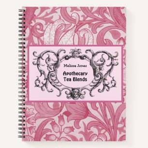 Floral Vintage Apothécaire Roses Carnet spiral