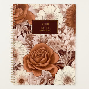 Floral vintage Brown Mauve Fleurs