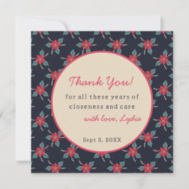 Floral Vintage Flat Thank You Card Dankeskarte