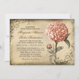 Floral Vintage - Peony rose Mariage Invitations
