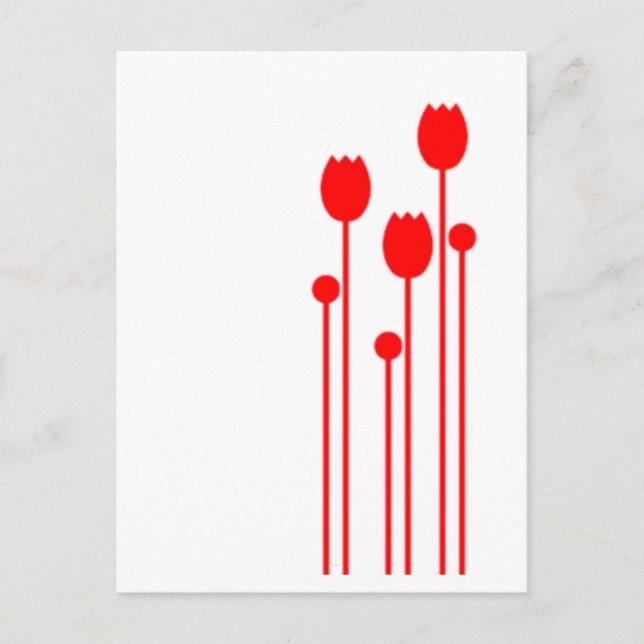 Floral Vintage rot red Postkarte (Vorderseite)