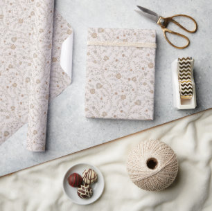 Floral Vintage Weihnachtsverpackung Geschenkpapier