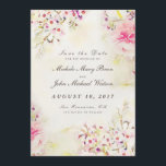 Floral Vintages Save the Date Foto Flachkarte<br><div class="desc">Diese stilvolle, Hübsche, florale Flora-Save the Date Flat Card mit Vintagem bohemianischem Flair, vollständig anpassbar und Set als Vorlage für Ihre individuelle Anpassung. Auf der Rückseite ist ein Template Foto, das Sie mit Ihrem Lieblingsbild ändern, gerahmt mit dem gleichen Blumendesign wie auf der Vorderseite. Wenn Sie dieses Design ohne Foto...</div>