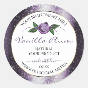 Floral violet blanc produit Étiquettes Parties sci
