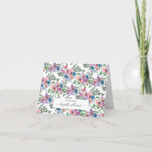 Floral Violet Bleu Rose rose Une Note Du Script