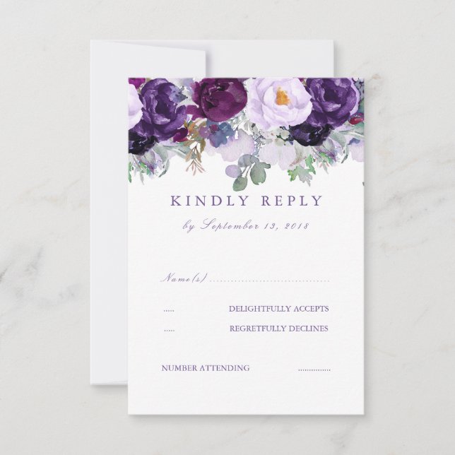 Floral violet RSVP (Devant)