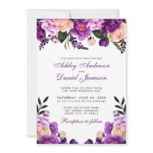 Floral violet ultra violet | FAIRE-PART DE MARIAGE