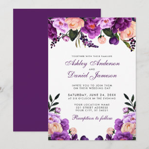 Floral violet ultra violet P FAIRE-PART DE MARIA