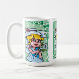 Floral Virgo mit weißen Blume Kaffeetasse
