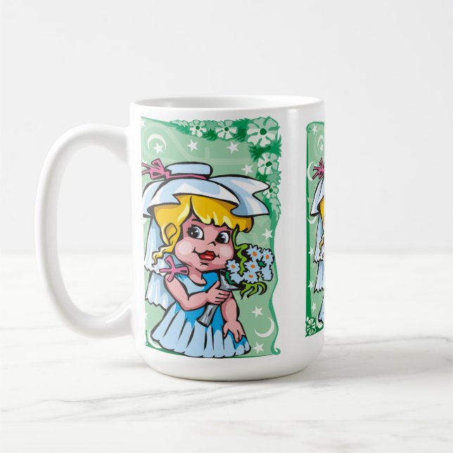 Floral Virgo mit weißen Blume Kaffeetasse (Links)