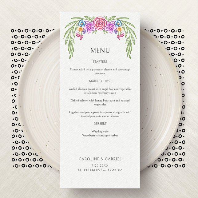 Floral Vivid Fiesta Wedding Menu (Von Creator hochgeladen)