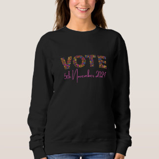 Floral "Vote" sweatshirt noir