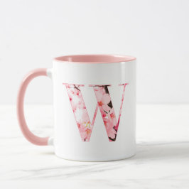 Floral W Initial Mug | Personalized Name & Traits Tasse