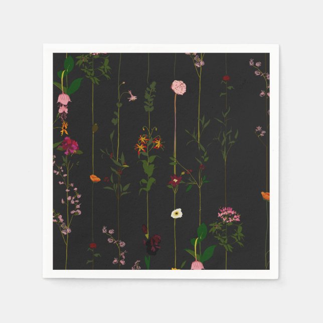 Floral Wallroll - Dunkel Serviette (Vorderseite)