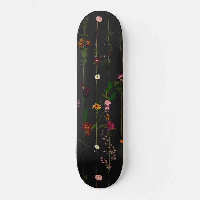 Floral Wallroll - Dunkel Skateboard (Vorderseite)
