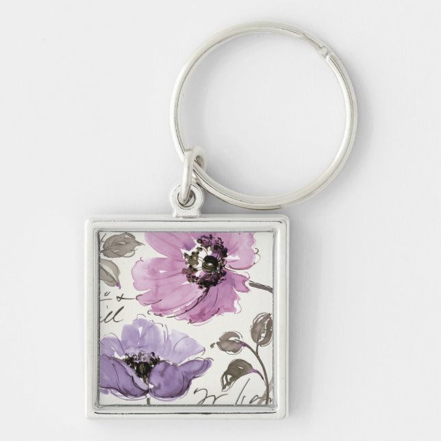 Floral Waltz Plum Blume Schlüsselanhänger (Vorne)