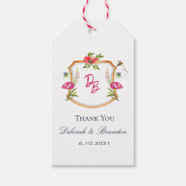Floral Wappen Hochzeit Danke, dass Sie Geschenktas Geschenkanhänger