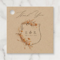 Floral Wappen Monogram Fall Kraft Hochzeit Vielen