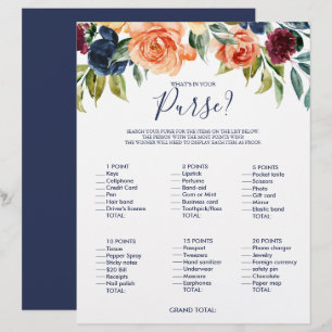 Floral Was ist in deinem Purse-Brautparty-Spiel?