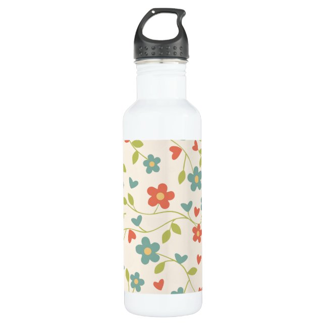 Floral Wasser Flasche Edelstahlflasche (Vorderseite)