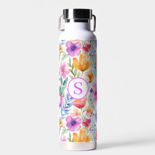 Floral Wasserfarbe Personalisiert Wasser Flasche