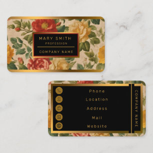 Floral Wasserfarbe Vintag TrendCollection Visitenkarte