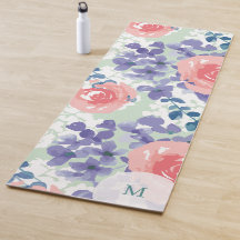 Floral Wasserfarbe weich weich mit Monogramm