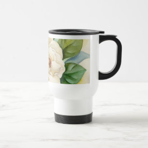 Floral Wasserfarbe Weiße Magnolien Blume Name Reisebecher