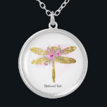 *~* Floral Wasserfarben GOLD Glitzer Dragonfly Sil Versilberte Kette<br><div class="desc">SILVER PLATE NECKLACE Intention Schmuck - Rund beruhigende beruhigende Energie JEWELRY MIT ABSICHT (R) Set eine Absicht in einer positiven Weise wie " I AM ... ." Die Energie wird Ihnen helfen, positive Veränderungen zu erreichen. Wenn man ruhig ist, kann es zu Heilung kommen. Ein DRAGONFLY ist ein Symbol tiefer...</div>