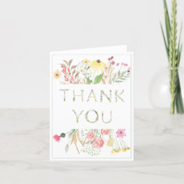 Floral Watercolor Alphabet Babydusche Babydusche Dankeskarte