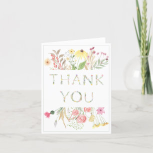 Floral Watercolor Alphabet Babydusche Babydusche Dankeskarte