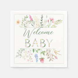 Floral Watercolor Alphabet Babydusche Babydusche Serviette