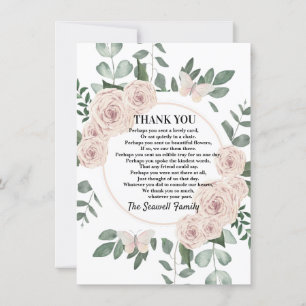 Floral Watercolor Beileid Danke Karte