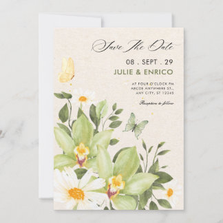 Floral watercolor bloom wedding save the date