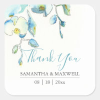 Floral Watercolor Blue Orchid Gefallen Sticker
