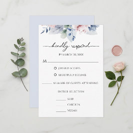 Floral Watercolor Botanical Wedding RSVP Karte
