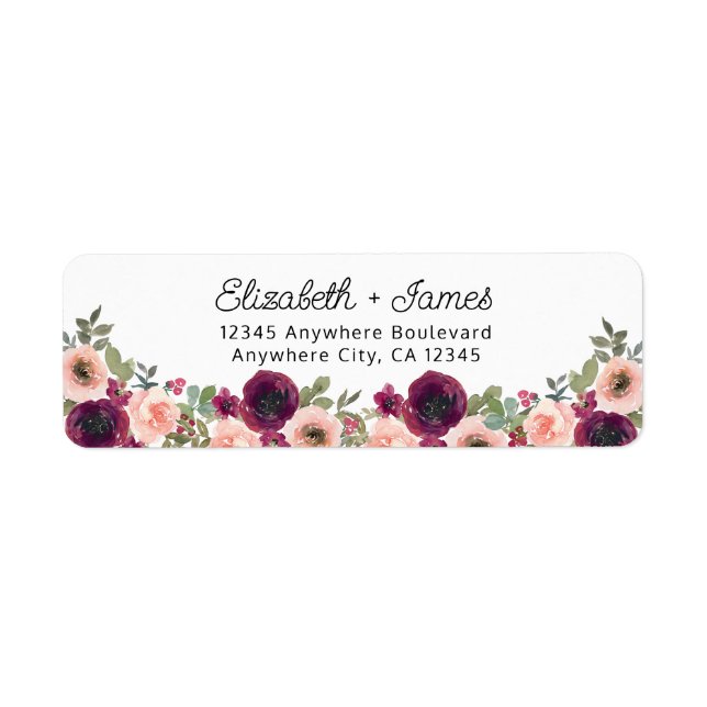 Floral Watercolor Burgundy Blush Peonys (Vorne)