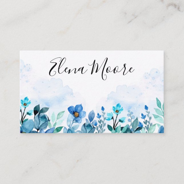 Floral Watercolor Business Card Visitenkarte (Vorderseite)