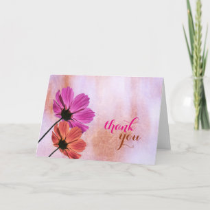 Floral Watercolor Chic Girly Vielen Dank für Ihre Dankeskarte