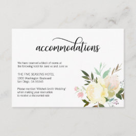 Floral Watercolor Cream Wedding Card Begleitkarte