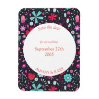 Floral Watercolor Dunkel Aquamarin Save the Date