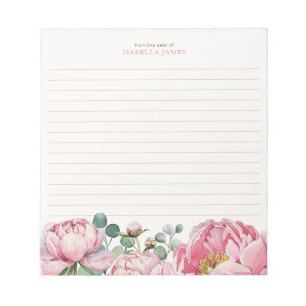Floral Watercolor Eukalyptus Grüne Personalisiert Notizblock